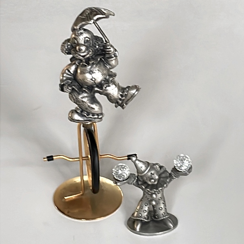 VTG Pair of 1980’s Pewter Clowns